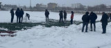 BAL 1. Grup'ta  Erganispor - Yeşil Vartospor maçı kar engeline takıldı