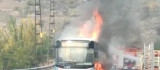 Diyarbakır'da belediye otobüsü seyir halinde cayır cayır yandı