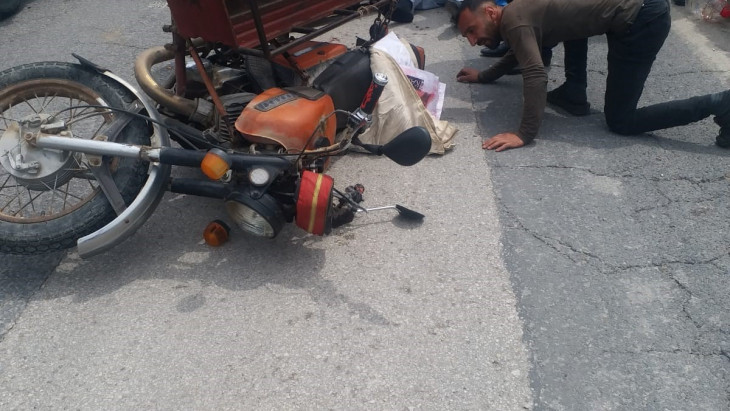 Elazığ'da sepetli motor devrildi: 1 yaralı