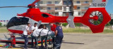 Trafik kazasında yaralanan vatandaş ambulans helikopterle hastaneye nakledildi
